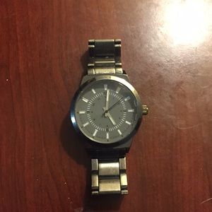 Grey stainless steel watch